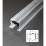 BINARIO CON ALETTE mm.22x22/30 FORATO ALLUMINIO GREZZO VARIE LUNGHEZZE  | TERNO SCORREVOLI